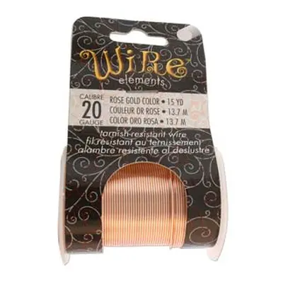 Wire Elements, 20 Gauge, Rose Gold Colour, Tarnish Resistant, Medium Temper, 15yd/13.72m