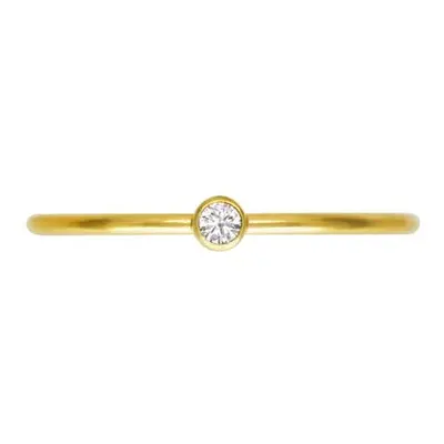 Gold Filled Stacking 2mm White Cubic Zirconia Ring Large