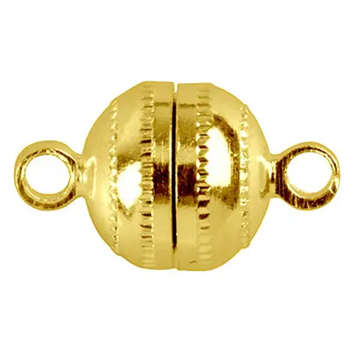 Gold Plated Magnetic Clasps Round Pack of 6