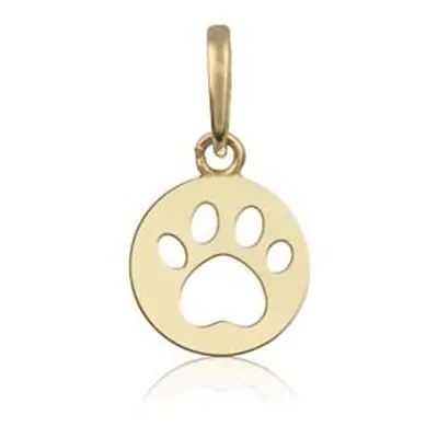 9ct Yellow Gold Paw Print Outline Pendant