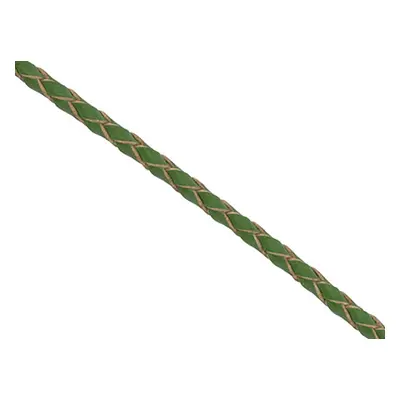 Dark Green Leather Braided Cord 3mm Round Diameter, 1 X 3 Metre Length