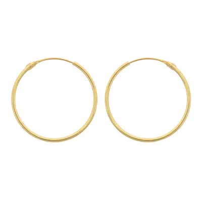 9ct Yellow Gold Creole Sleeper Superlight 18mm Hoops, Pack of 2, 100% Recycled Gold