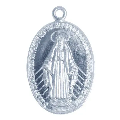 Sterling Silver Pendant Ks2029 0.90mm Double Sided Miraculous Medal Madonna, 100% Recycled Silve