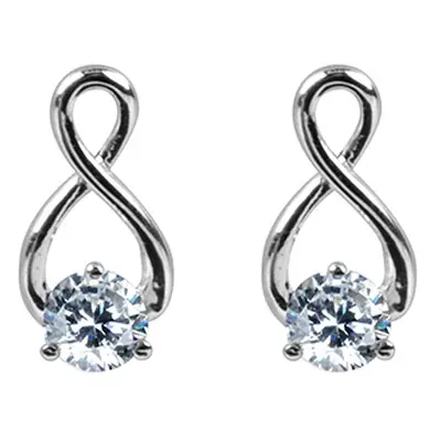 Sterling Silver Earrings Cubic Zirconia Twist