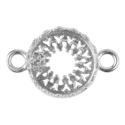 Sterling Silver Round Filigree Bezel Cup 10mm Double Loop