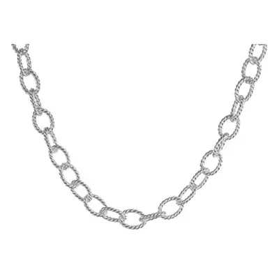 Sterling Silver Twisted Link Necklet 16&quot;/40cm