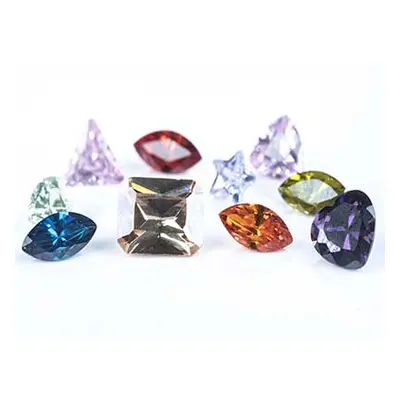 Rainbow Cubic Zirconia, Mixed Shapes, Pack of 17