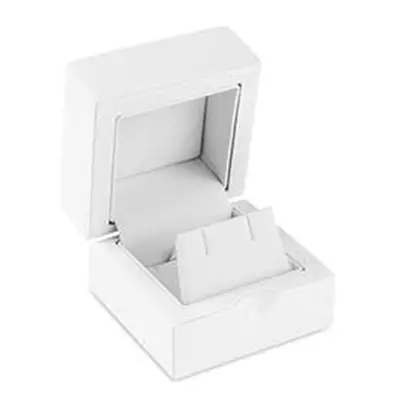 White Wooden Stud Earring Box