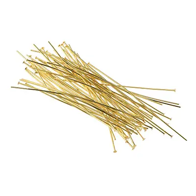 Gold Plated Head Pins 75mm Pack of 50