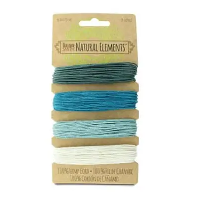 Beadsmith Natural Elements, Hemp Cord, 4 Colour, Aqua, 1.0mm