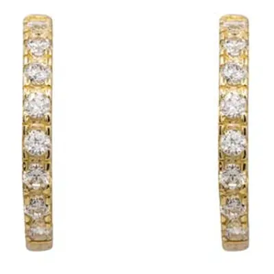 9ct Yellow Gold Hoop Earrings Set With Cubic Zirconia