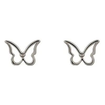 Sterling Silver Butterfly Outline Stud Earrings