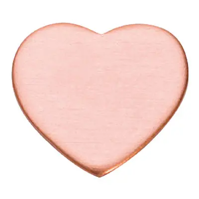 Copper Blanks Heart Pack of 6 12.7mm X 1mm