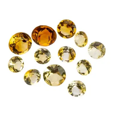 Citrine, Round, 3mm+ Mixed Sizes, Pack of 12