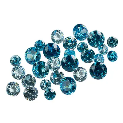 Aqua Cubic Zirconia, Round, 4,5,6mm, Pack of 28