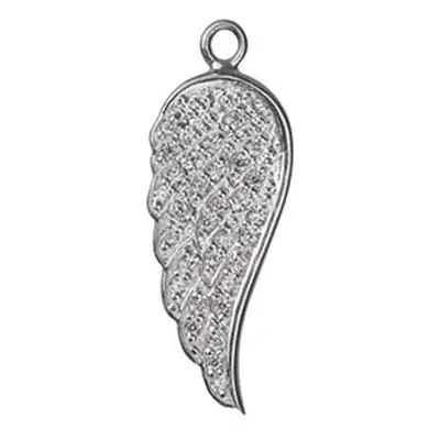 Sterling Silver Angel Wing Stone Set 25mm