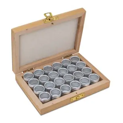 Storage Set, 24 Aluminium Containers In A Wooden Box