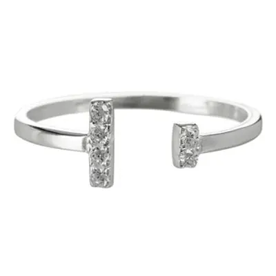 Sterling Silver Adjustable Cubic Zirconia Bar Design Ring