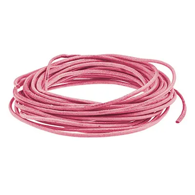 Pink Round Leather Cord, 2mm Diameter, 3 X 1 Metre Length