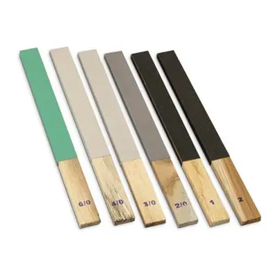 Flat Emery Stick Set, 152mm X 234mm, 6/0, 4/0, 3/0, 2/0, 1 And 2 Grit