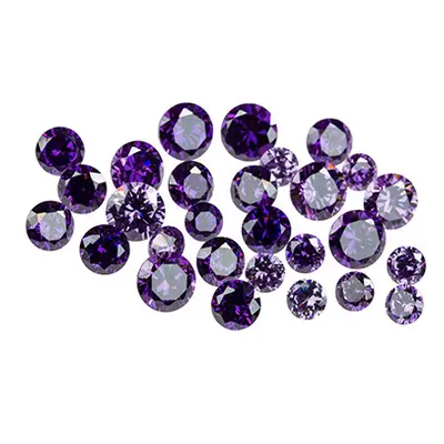 Amethyst Coloured Cubic Zirconia, Round, 4,5,6mm, Pack of 28