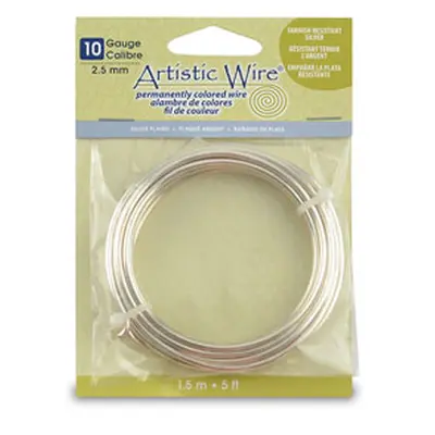 Beadalon Artistic Wire 10 Gauge Silver Plated 2.5mm X 1.5m