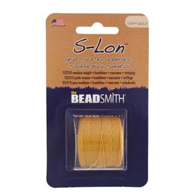 Beadsmith S-lon Bead Cord Light Gold Tex 210 Gauge #18 70m