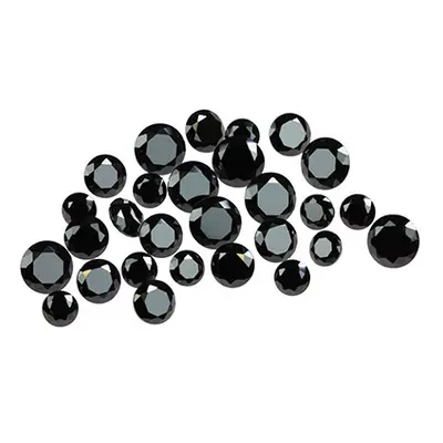 Black Cubic Zirconia, Round 4,5,6mm, Pack of 28