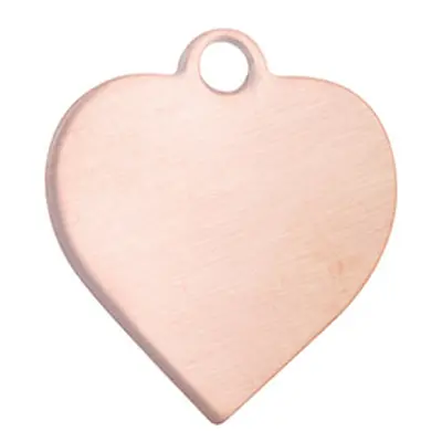 Copper Blanks Heart Pack of 6 13.5mm X 0.9mm Pierced Top Ring