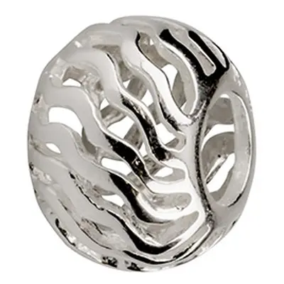 Sterling Silver Ripple Pattern Charm Bead