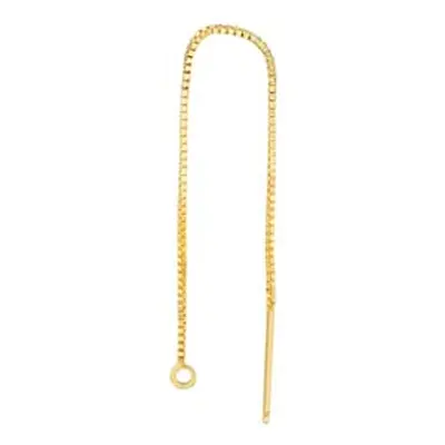 9ct Yellow Gold 2.5&quot; Box Chain Ear Thread With Jump Ring