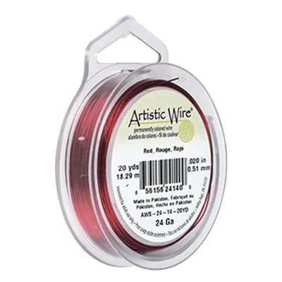 Beadalon Artistic Wire 24 Gauge Red 0.51mm X 18.2m