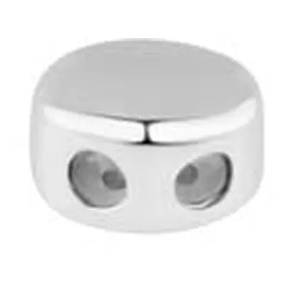 Sterling Silver Silicone Stopper Round 6mm 2 Hole Bead