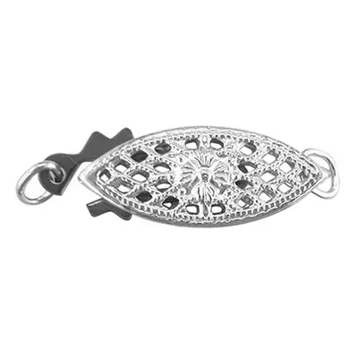 Sterling Silver Oval Filigree Clasp 15mm X 6mm