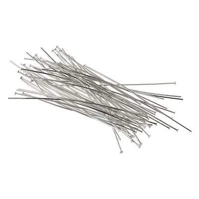 Silver Plated Head Pins 75mm Pack of 50