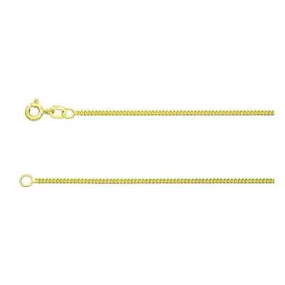 9ct Yellow Gold 1.4mm Curb Chain 18&quot;/45cm Hallmarked