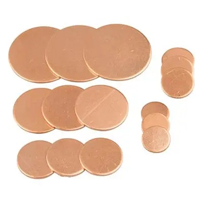 Copper Blanks Mixed Set, Discs Mix 10mm To 25mm