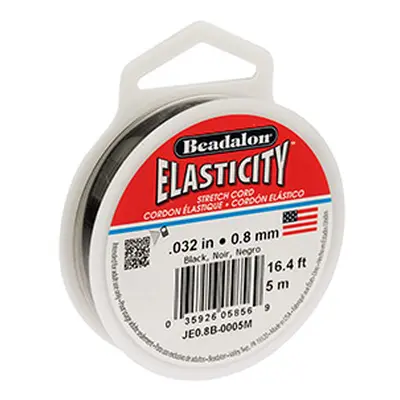 Beadalon Elasticity 0.8mm X 5m Black Elastic Bead Cord