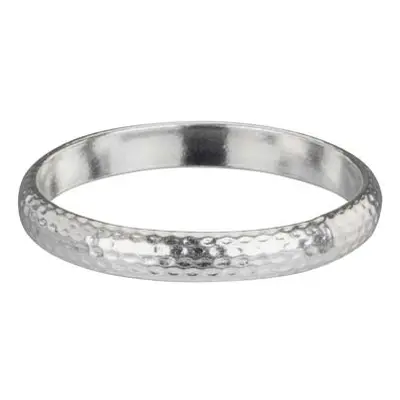 Sterling Silver Hammered Ring 3mm Size M