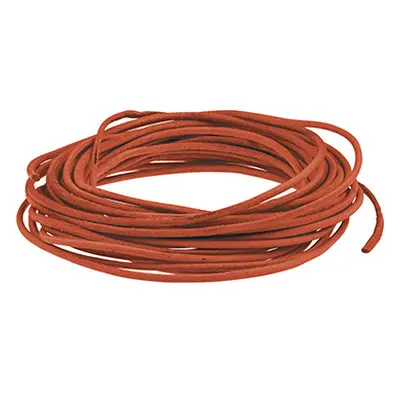 Dark Red Round Leather Cord, 2mm Diameter, 3 Metre Length