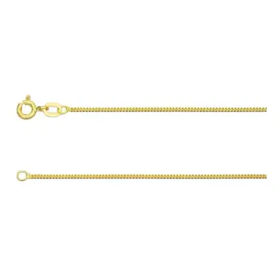 18ct Yellow Gold 1mm Diamond Cut Curb Chain 16&quot;/40cm Hallmarked