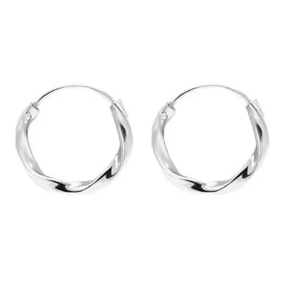 Sterling Silver Twist Design Hoop Earrings