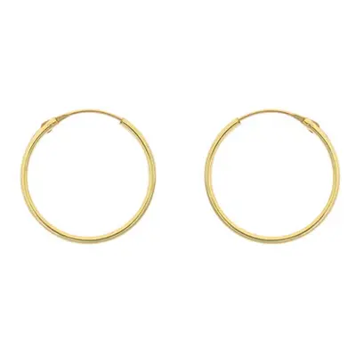 9ct Yellow Gold Creole Sleeper Superlight 16mm Hoops, Pack of 2, 100% Recycled Gold