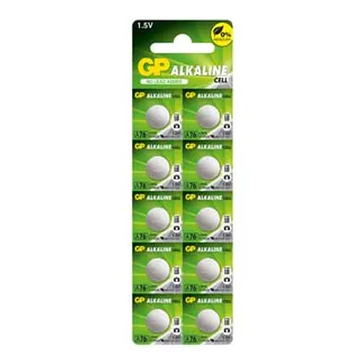 GP Batteries, Alkaline Cell Battery, A76 LR44, Strip Of 10