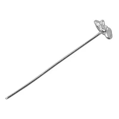 Sterling Silver Head Pin 60mm Pack of 10 Rose Head