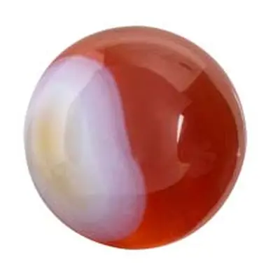 Carnelian Red And White Stripe Round Cabochon 10mm