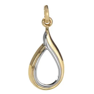 9ct Yellow Gold Two Tone Curved Drop Pendant