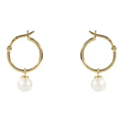 9ct Yellow Gold Freshwater Pearl Drop Hoop Earrings Hallmarked