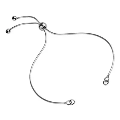 Sterling Silver Adjustable Ball Clasp And Snake Chain Bracelet Component