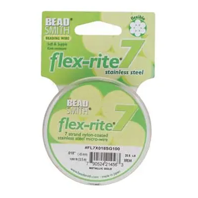 Beadsmith Flexrite, 7 Strand, Metallic Satin Gold, 0.45mm, 30.5m